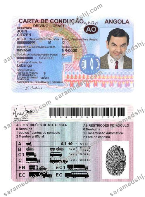 Angola driving license